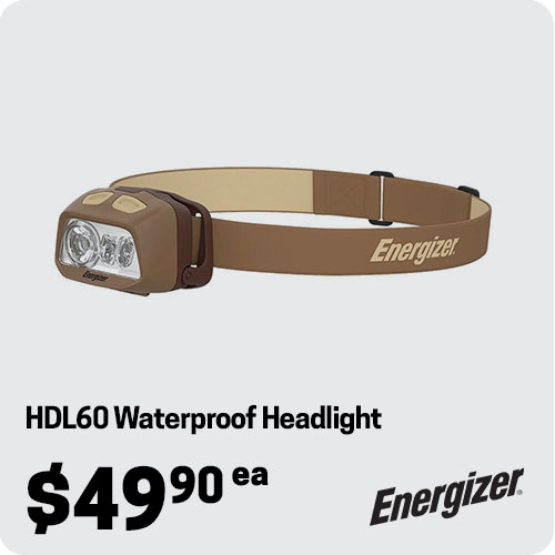 Energizer HDL60 Headlight - Hybrid Powered - Waterproof - 575 Lumens